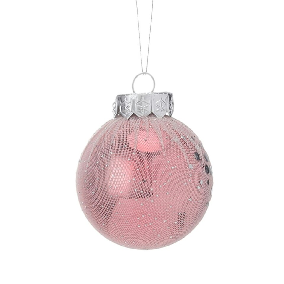 image 1 of Living and Home 25Pcs Christmas Ball Ornament Set - Pink & Silver
