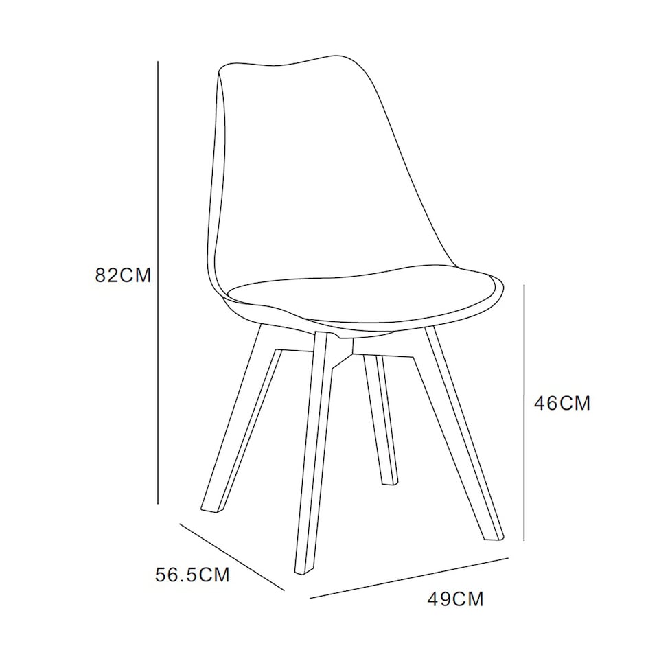 image 1 of MCC Direct Single Plastic Dining Chair with Solid Wooden Legs Kitchen Chair Eva