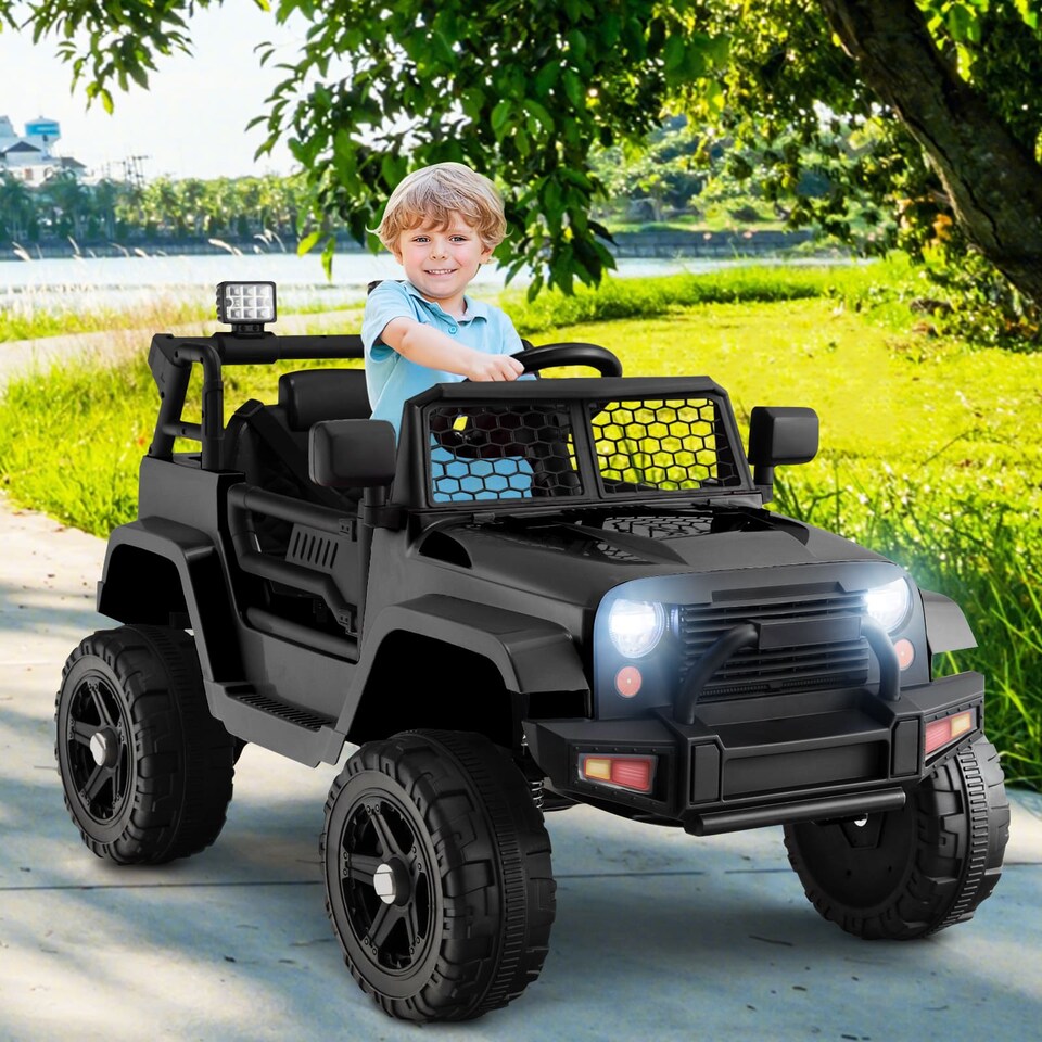 image 1 of COSTWAY 12V Powered Ride On Truck Electric Kids Car Black