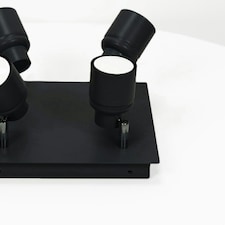 ValueLights Benton Black IP44 Square Bathroom Ceiling Light Black