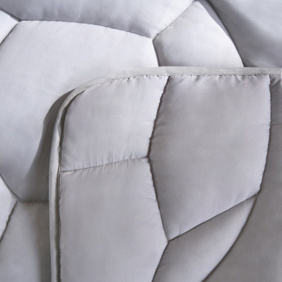 image 1 of OHS Quilted Embossed Patterned Soft Plump Coverless 7.5 Tog Washable Duvet Cover and Pillowcase Bedding Set Grey | Football | Single