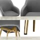 image 5 of Dining Chair Marilyn - corduroy look, upholstered, armchair, continuous backrest - Set of 4 Grey | Grey/Gold