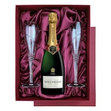Bollinger Special Cuvee Brut 75cl in Burgundy Presentation Set With Flutes