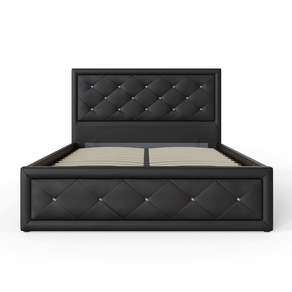 image 1 of Hollywood Ottoman Storage Bed Double Black | Black | Black