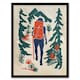 image 1 of Forest Hiking Green Orange Upcycle Style Black Framed Wall Art Print A4