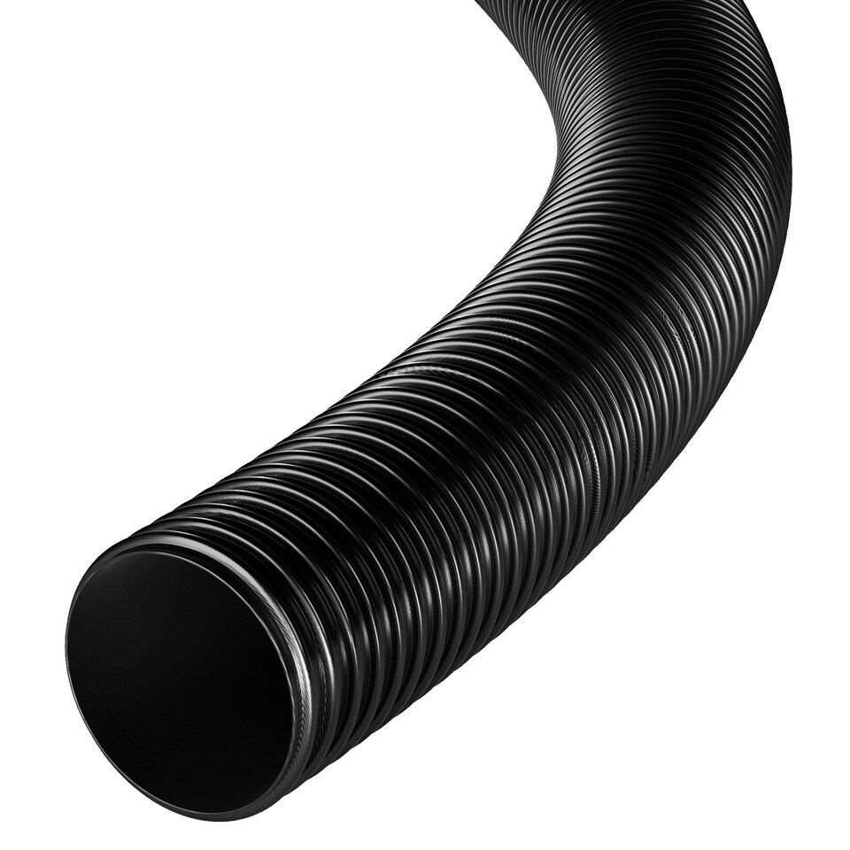 image 1 of Auto Silicone Hoses 35mm Black PVC Corrugated Flexible Water Butt Hose 7m Reinforced Downpipe Connector Rainwater Harvesting Pump Pond