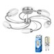 image 2 of ValueLights Caprice Brushed Chrome Semi-Flush Light and Bulb Silver