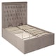 image 4 of Interiors By Premier Elegant Steel Velvet Double Bed, Minimalist Double Bed For Bedroom, Velvet Upholstered Stud Detail Bed