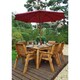 image 1 of Traditional Six Seater Rectangular Table Set With 6 x Burgundy Chair Cushion 1 x Burgundy Parasol & Base & Cushion Storage Bag
