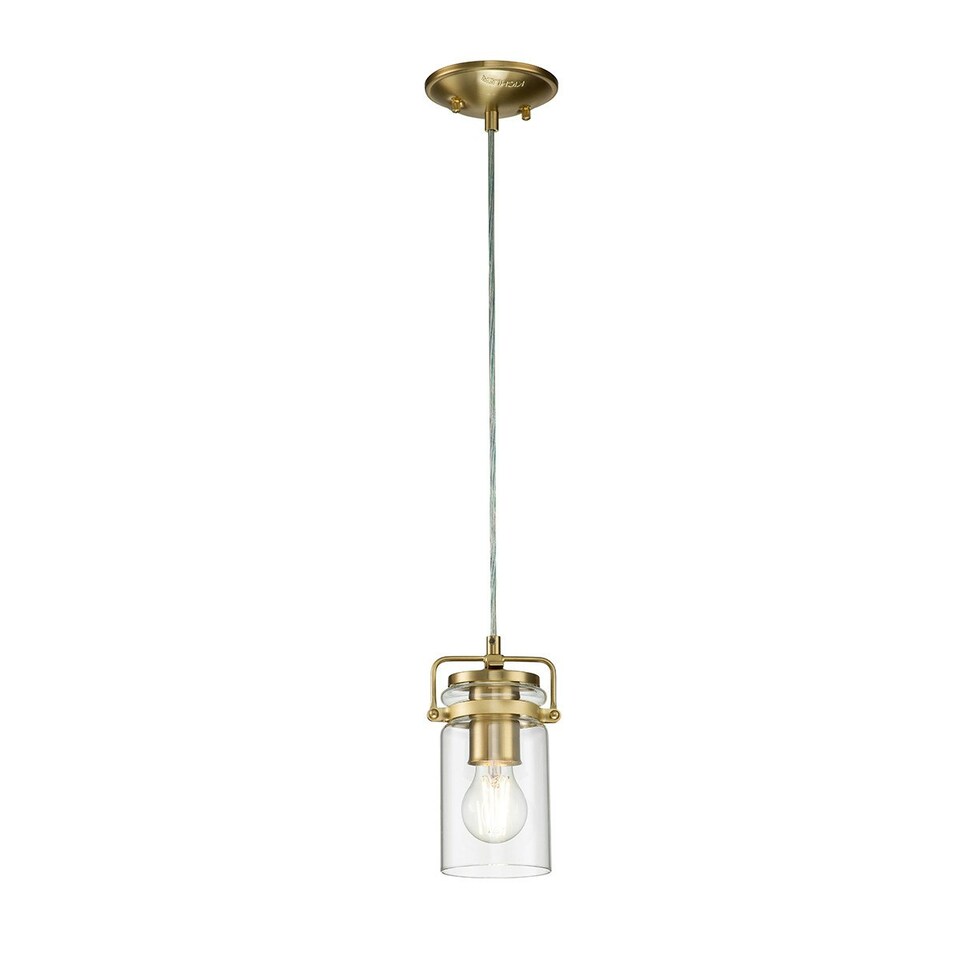 image 1 of Kichler Brinley Dome Pendant Ceiling Light Brushed Brass