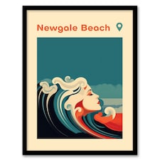 Newgale Beach Haverfordwest Wales Uk Modern Black Framed Wall Art Print A4