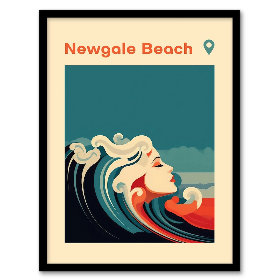 image 1 of Newgale Beach Haverfordwest Wales Uk Modern Black Framed Wall Art Print A4
