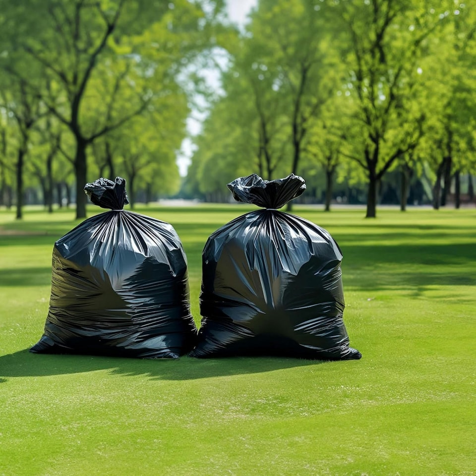 image 1 of Pack of 100 Heavy Duty Black Bin Bags – 80L, Flat Pack