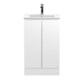 image 1 of Balterley Mavesyn Contemporary 2 Door Floor Standing Vanity Unit with Minimalist Basin, Satin White, 500mm