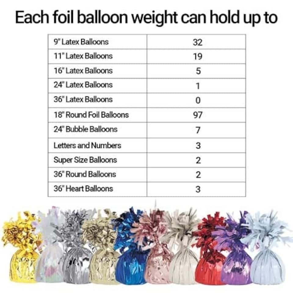 image 1 of White Foil Balloon Weights - Pack of 6