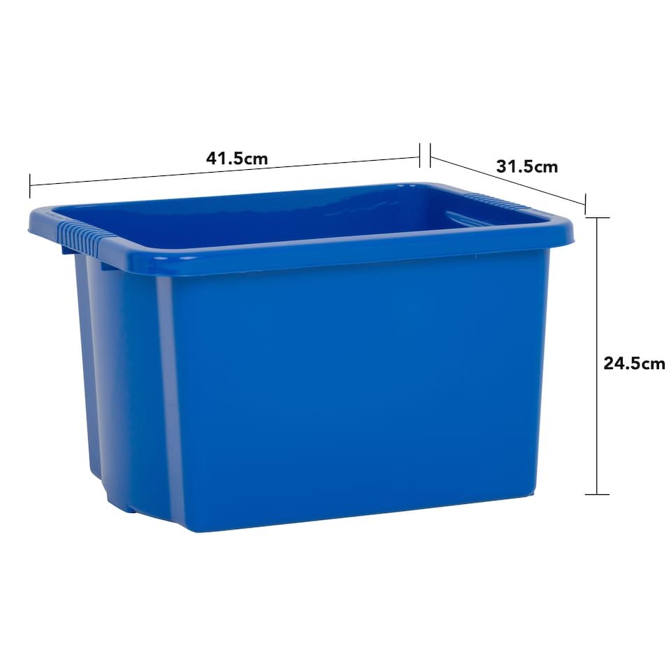 image 1 of Wham Stack & Store 4 x 24L Plastic Storage Boxes | Blue | 4