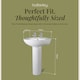 image 5 of Adley Round 2 Tap Hole Basin & Full Pedestal 550mm White Pillar Tap | White | White | 475 x 550 x 840mm