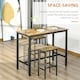 image 3 of HOMCOM Industrial Bar Stools Set of 2, Kitchen Bar Chairs Home Pub Rustic Brown