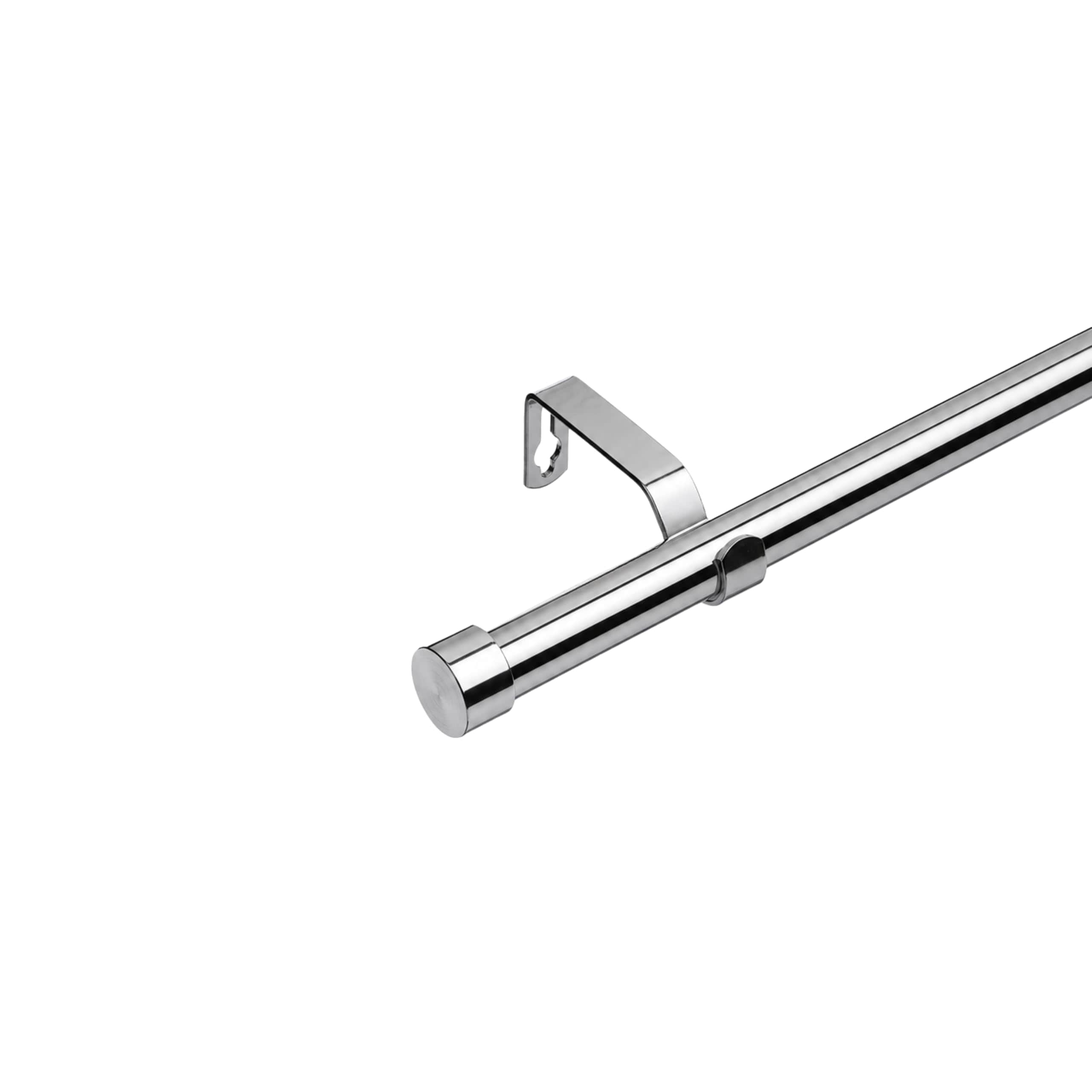 Lister Cartwright 19mm Chrome Extendable Curtain Pole (Stopper Finial, 120-320 cm), Silver