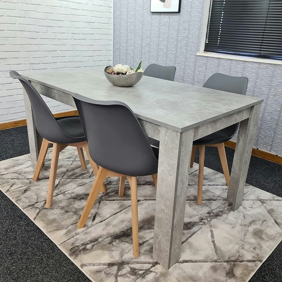 image 1 of Dining Table Set with 4 Chairs Dining Room and Kitchen table set of 4 Blue