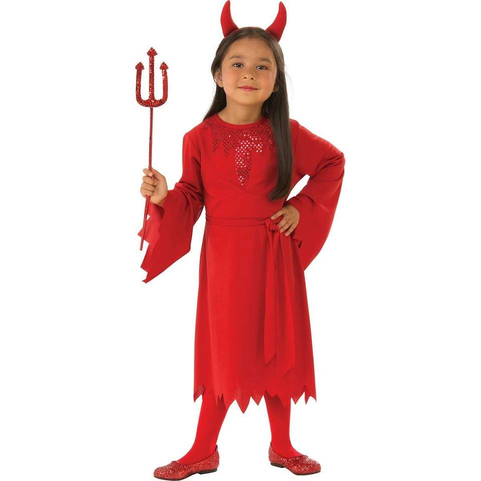 Bristol Novelty Girls Devil Costume - Red - 7-8 Years 8