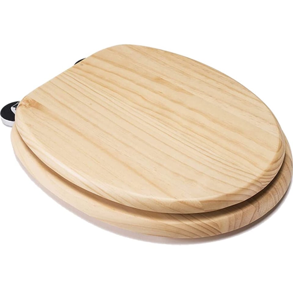 image 1 of Marco Paul Pine Wooden Toilet Seat 18" Brown