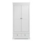 image 5 of 2 Door Wardrobe 2 Storage Drawers Hanging Clothes Rail White Pine and MDF White