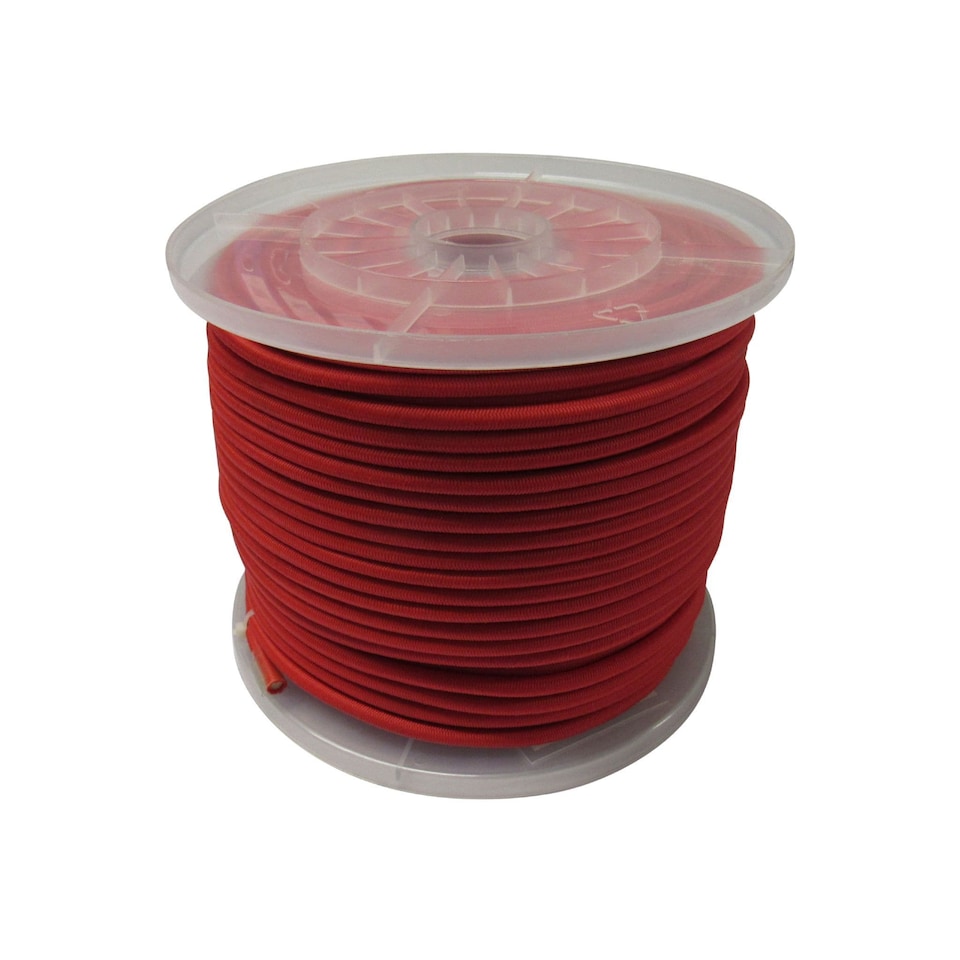 Elastic Bungee Rope Shock Cord 8MM Red (100M Reel Elasticated Tie Down)