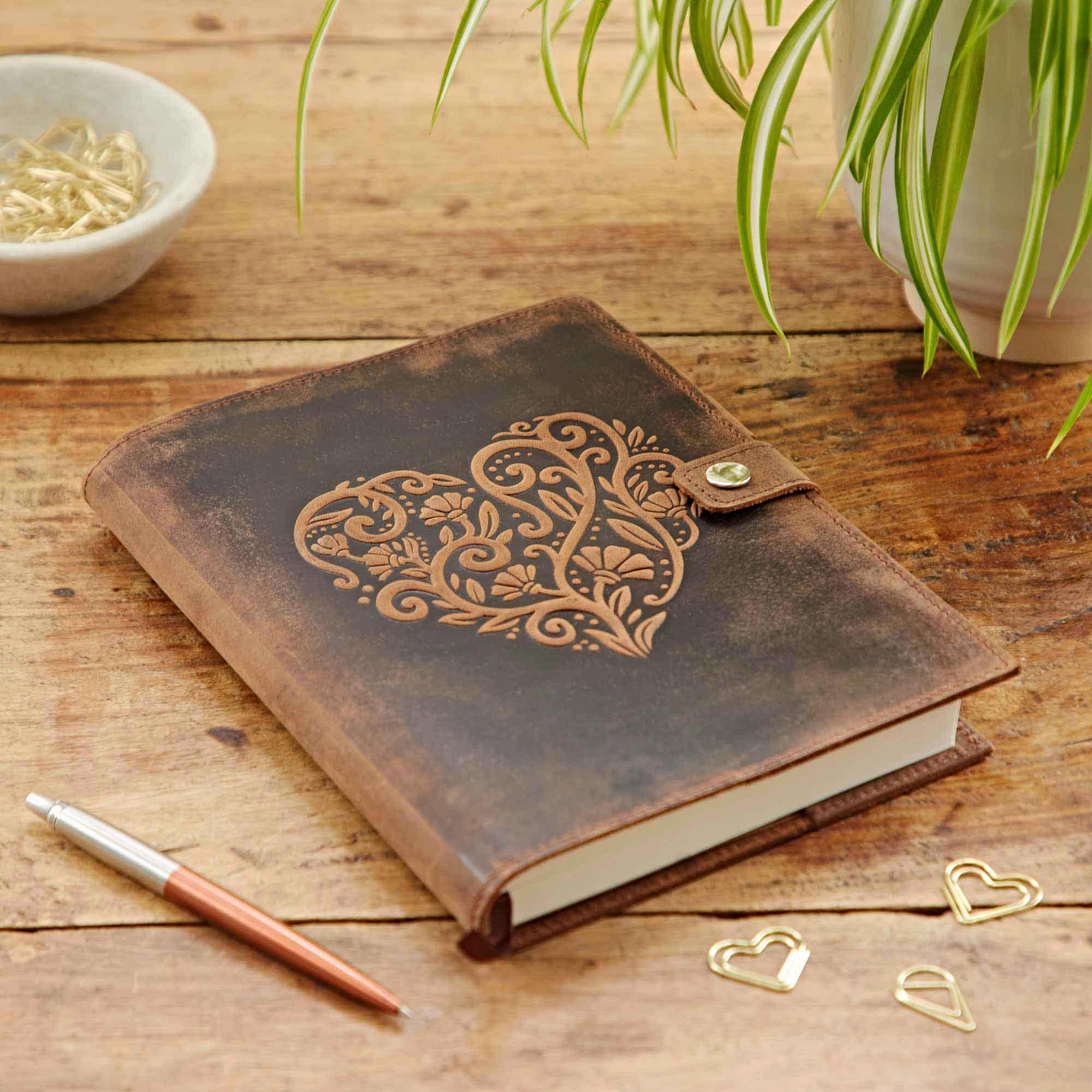 Paper High Heart Buffalo Leather Refillable Journal - Lined Paper in Brown
