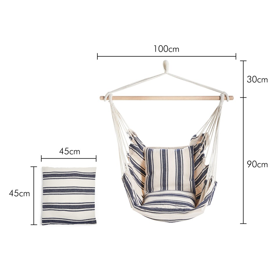 image 1 of Vonhaus Seville Outdoor Hanging Chair with Attachments