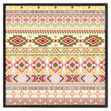 Aztec american indian pattern (Picture Frame) Black | XS