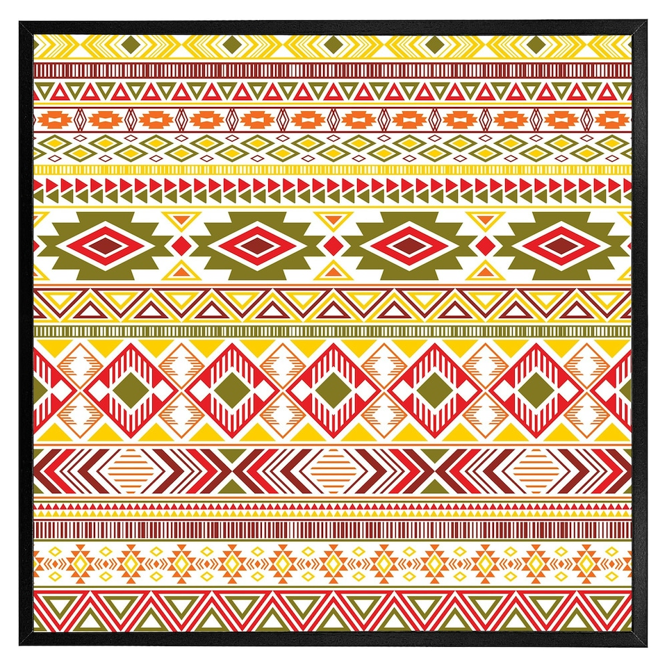 image 1 of Aztec american indian pattern (Picture Frame) Black | XS