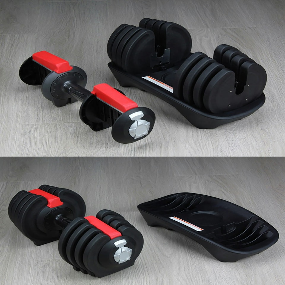 image 1 of Strongology ELEMENT18 Home Fitness Black and Red Adjustable Smart Dumbbell from 1.5kg up to 18kg Training Weights