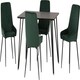 image 4 of Marlow Dining Set with Avery Chairs Black | Black Marble/Grey
