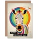 image 1 of Mothers Day Card Rainbow Zebra Bauhaus Funky Mum Card
