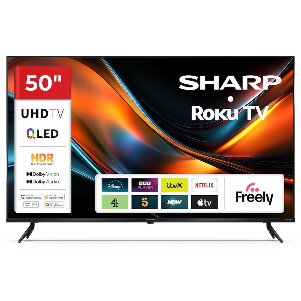 image 1 of SHARP 50HJ6225KB 50 Inch 4K UHD Quantum Dot Smart Roku TV