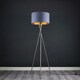 image 2 of ValueLights Camden Brushed Chrome Tripod Floor Lamp Grey Copper Shade and Bulb