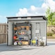 image 8 of Outsunny 8 x 4FT Garden Shed, Galvanised Metal Shed, Easy to Assemble, Outdoor Tool Storage Shed with Pent Roof, Lockable Door and 2 Vents, Grey
