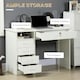 image 5 of HOMCOM Computer Desk Writing Desk with Five Drawers for White
