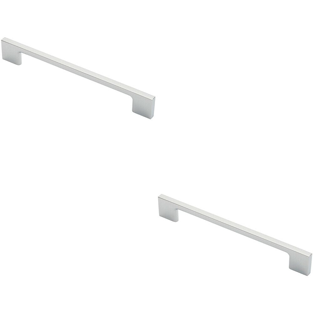Loops 2x Slim D Shape Pull Handle 190 x 7mm 160mm Fixing Centres Polished Chrome