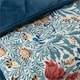 image 5 of Morris & Co Bower Print Square Box Dog & Cat Blanket Blue | One Size