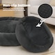 image 5 of Skylos Small Dog Bed Donut Cushion Soft Plush Calming Washable Pet Bed | Grey | 60 x 45cm | One Size