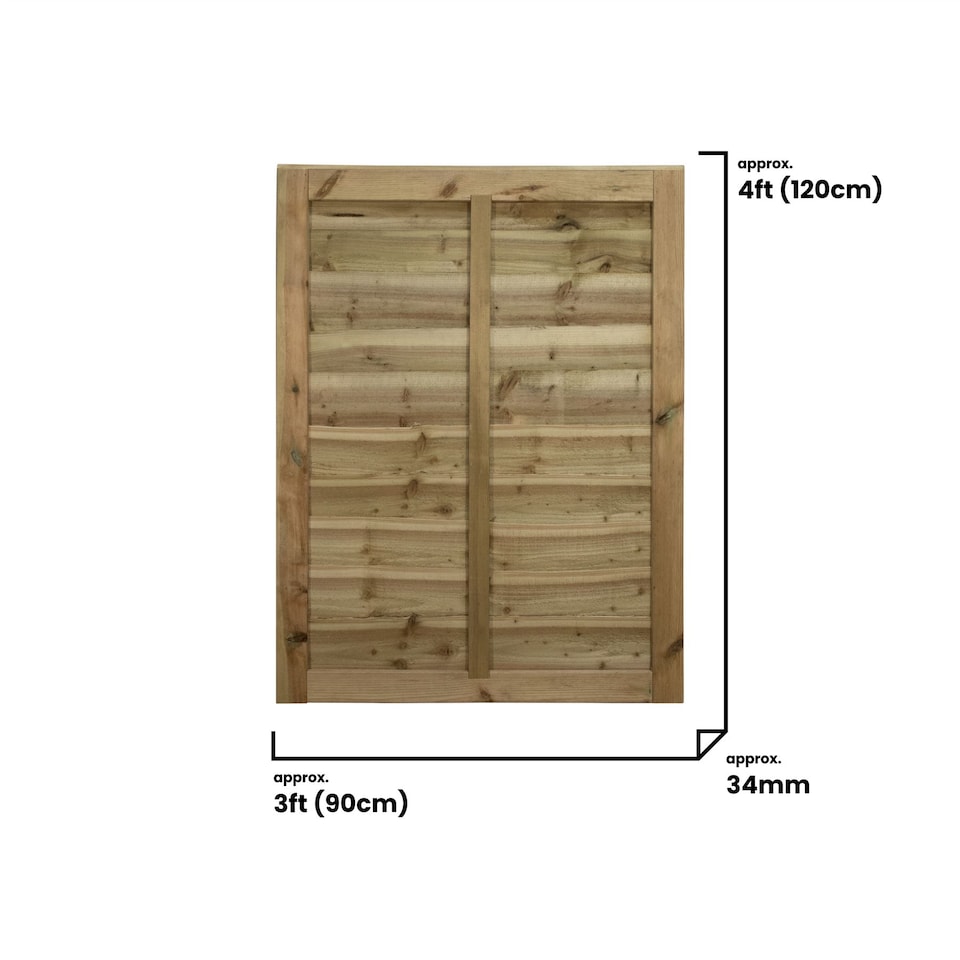 image 1 of Waney Lap Garden Gate 4ft x 3ft Treated Wooden Affordable Pedestrian Side Door