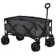 image 1 of Outsunny Outdoor Cart Folding Cargo Wagon Trailer Beach w/ Handle Dark Grey