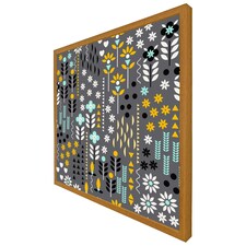 Flower print (Picture Frame) Brown | Oak | XL