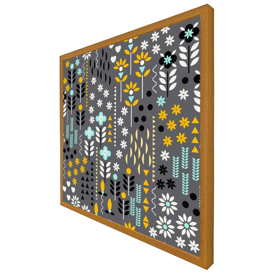image 1 of Flower print (Picture Frame) Brown | Oak | XL