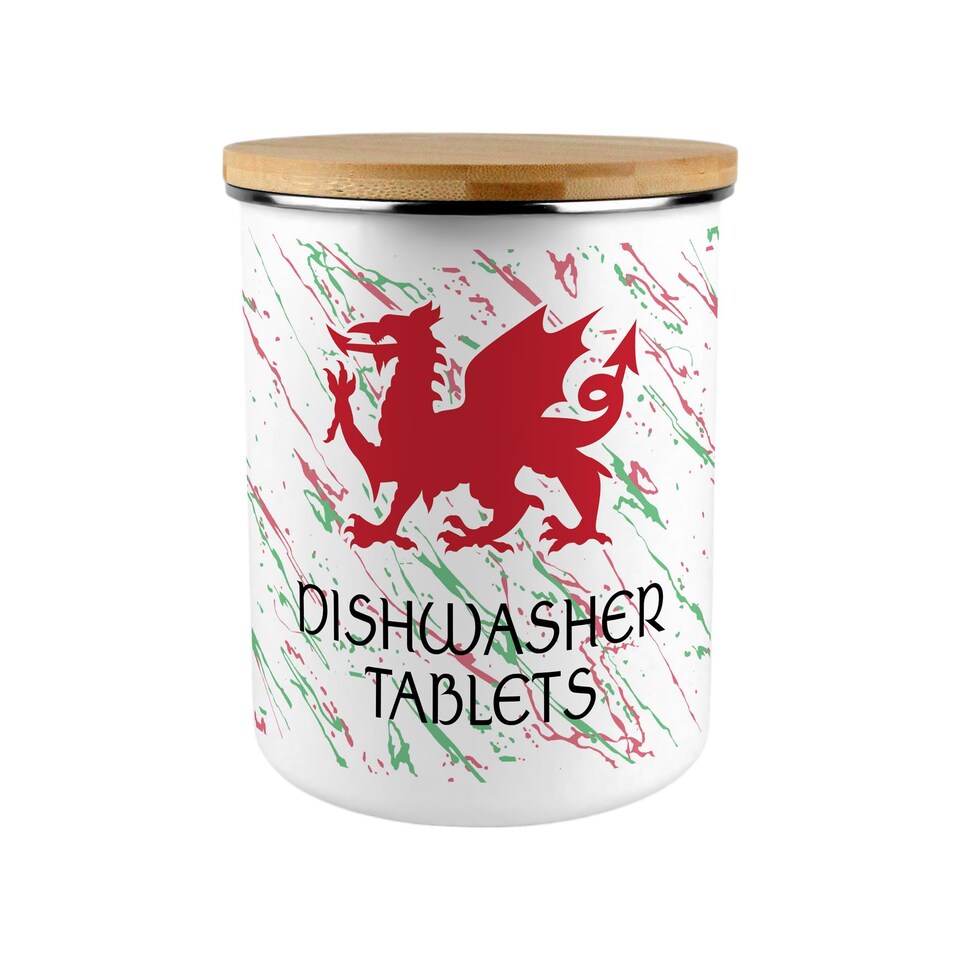 image 1 of Welsh Dragon Dishwasher Tablets Storage Tin