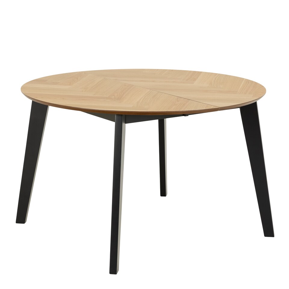 image 1 of Georgetown Round Dining Table in Oak & Black