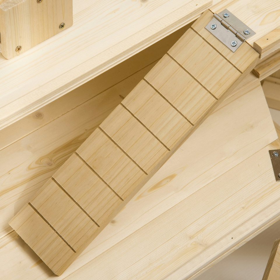 image 1 of PawHut 3 Tier Wooden Hamster Cage Gerbil Play Centre w/ Sliding Tray Ramps
