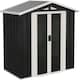image 1 of Alivio Metal Garden Storage Shed With Weather Protection and Double Sliding Lockable Doors (Black) Black